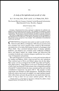 A study of the hydrothermal growth of ruby